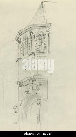 Seite 28 Rekto aus einem Skizzenbuch mit 58 Seiten, Tor mit Turm, Willem Hendrik Schmidt, 1819 - 1849 Stockfoto