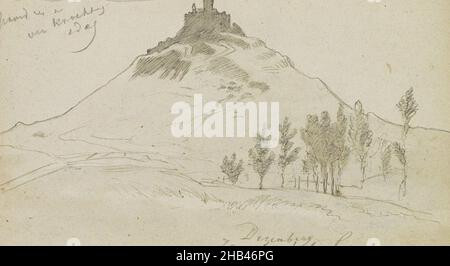 Seite 5 Rekto aus einem Skizzenbuch mit 88 Seiten, Burgruine auf dem Desenberg bei Warburg, Johannes Tavenraat, 1854 - in oder nach c. 1868 Stockfoto