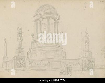 Blatt 27 recto aus einem Skizzenbuch mit 33 Seiten, Monument, anonym, c. 1841 Stockfoto