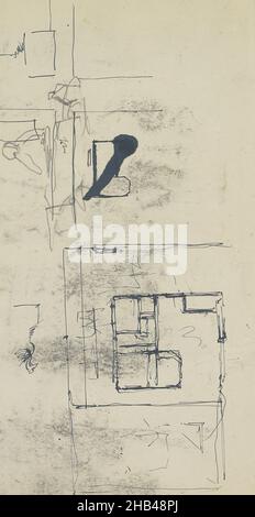 Auch Figurenstudien. Blatt 10 rückseitig aus einem Skizzenbuch mit 56 Seiten, Hauskarte., Cornelis Vreedenburgh, 1890 - 1946 Stockfoto