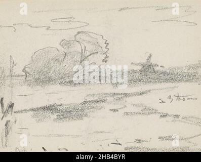 Blatt 10 rückseitig und 11 recto aus einem Skizzenbuch mit 42 Seiten, Landschaft bei Ingen., Willem Cornelis Rip, 1905 Stockfoto