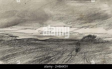 Blatt 17 Recto aus einem Skizzenbuch mit 41 Seiten, Landschaft, Anton Mauve, 1848 - 1888 Stockfoto