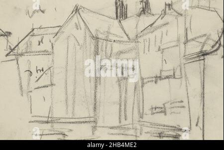 Wir verließen den Königspalast. Seite 19 und Seite 20 aus einem Skizzenbuch mit 13 Seiten, Blick auf den Dam-Platz in Amsterdam mit der Nieuwe Kerk., Zeichner: George Hendrik Breitner, Amsterdam, 1886 - 1923, George Hendrik Breitner, 1886 - 1923 Stockfoto