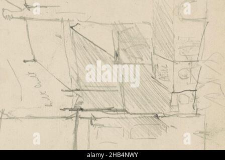 Seite 8 aus einem Skizzenbuch mit 32 Seiten, Blick auf den Dam-Platz in Amsterdam mit dem Königspalast und der Nieuwe Kerk., Zeichner: George Hendrik Breitner, Amsterdam, c. 1885 - 1898, George Hendrik Breitner, c. 1885 - 1898 Stockfoto