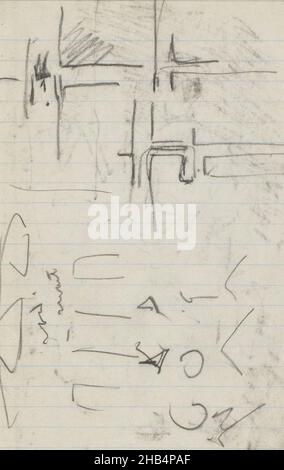 Seite 6 aus einem Skizzenbuch mit 38 Seiten, Studie, möglicherweise eines Gebäudes, Zeichner: George Hendrik Breitner, Amsterdam, 1893, George Hendrik Breitner, 1893 Stockfoto