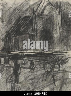 Wir verließen den Königspalast. Seite 39 und Seite 40 aus einem Skizzenbuch mit 38 Seiten, Blick auf den Dam-Platz in Amsterdam mit der Nieuwe Kerk., Zeichner: George Hendrik Breitner, Amsterdam, 1892 - 1900, George Hendrik Breitner, 1892 - 1900 Stockfoto