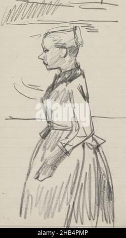 Seite 10 aus einem Skizzenbuch mit 38 Seiten, Waspit auf der Lauriergracht in Amsterdam., Zeichner: George Hendrik Breitner, Amsterdam, c. 1895, George Hendrik Breitner, c. 1895 Stockfoto