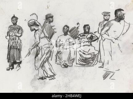 Möglicherweise Afrikaner. Blatt 22 rückseitig aus Skizzenbuch XIII mit 25 Blättern, stehende Figuren für Musiker., Isaac Israelels, 1875 - 1934 Stockfoto