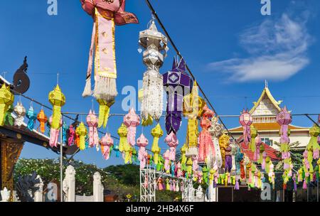 Papierlaternen im Yee-peng Festival, Chiang Mai Thailand Stockfoto