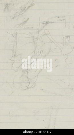 Möglicherweise ein Zimmermädchen. Seite 53 aus einem Skizzenbuch mit 38 Seiten, Figurenkripp, Zeichner: George Hendrik Breitner, Amsterdam, 1893, George Hendrik Breitner, 1893 Stockfoto