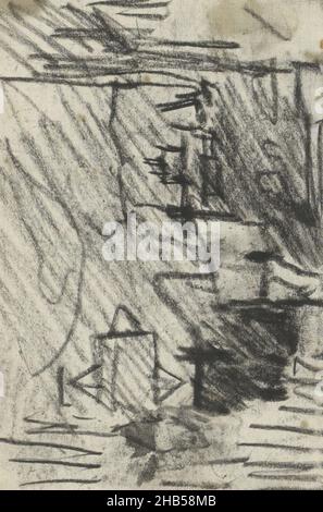 Seite 23 und Seite 24 aus einem Skizzenbuch mit 20 Seiten, Blick auf einen Kanal in Amsterdam, möglicherweise die Lauriergracht., Zeichner: George Hendrik Breitner, Amsterdam, 1896, George Hendrik Breitner, 1896 Stockfoto