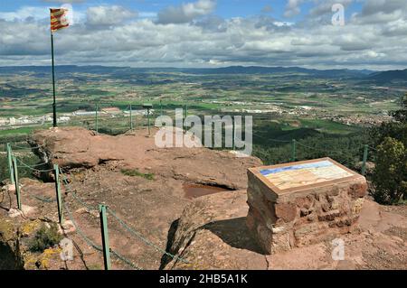 Sant Joan Aussichtspunkt vom Montblanc Berg in der Conca de Barbera Region Provinz Tarragona, Katalonien, Spanien Stockfoto