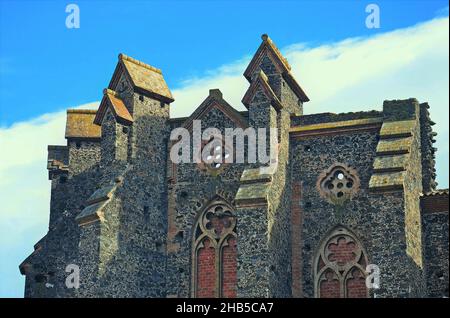 Neue Kirche von Sant Joan les Fonts in der Garrotxa Region der Provinz Gerona, Katalonien, Spanien Stockfoto