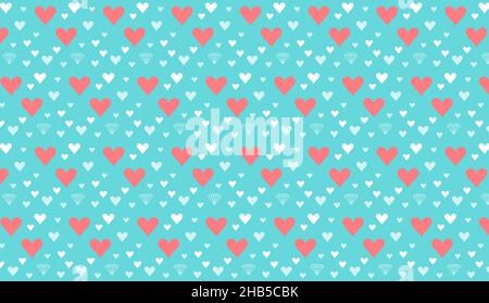Nahtlose Muster Abstrakte Elemente, Farbe Herzen Vektor Design-Stil Hintergrund . 14 Valentinstag, Hochzeit, Geburtstag, Muttertag. Eps 10 Stock Vektor