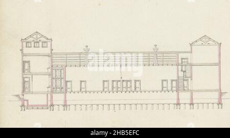 Seite 75 aus einem Skizzenbuch mit 164 Seiten., Gebäudeteil, Zeichner: Willem Springer jr., c. 1864, Stift, Pinsel, Willem Springer jr., c. 1864 Stockfoto