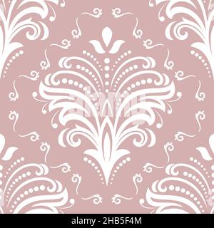 Florales Ornament. Nahtlose abstrakte klassische Hintergrund mit weißen Blumen. Muster mit sich wiederholenden floralen Elementen. Ornament für Stoff, Tapete und Verpackung Stockfoto