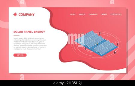 solarpanel Energy Blueprint Konzept für Website Vorlage oder Landing Homepage mit isometrischer Stil Vektor Illustration Stockfoto