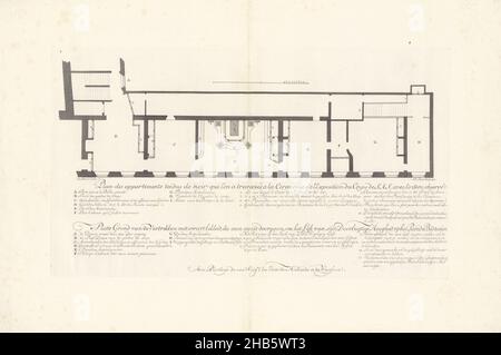 Plan der Räume, die zum Mausoleum von Prinz Wilhelm IV. Führen, 1751, Plan des Appartements (...), Platte Grond van de vertrekken met swart bekleed, die men moeten pas, om het Lyk van sijn Doorlugtige Hoogheit op het Parade Bed te sien (Titel auf Objekt), Willem IV's Mausoleum (Serientitel), Plan der Räume des Stadholder's Court in Den Haag, durch die die Besucher gehen mussten, um in den Raum mit dem Mausoleum von Prinz Wilhelm IV. Zu gelangen, 1751. Teil der Serie von vier Platten des Gebetsbettes, auf dem Prinz Wilhelm IV., der am 22. Oktober starb, in den Monaten aufgelegt wurde Stockfoto