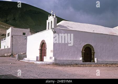 Dorfkirche Ermita de San Marcial del Rubicon, Femes, Lanzarote, Kanarische Inseln, Spanien im Jahr 1979 Stockfoto