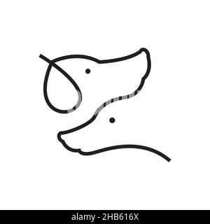 Kontinuierliche Linie zwei Hunde Logo Design Vektor Grafik Symbol Symbol Zeichen Illustration kreative Idee Stock Vektor