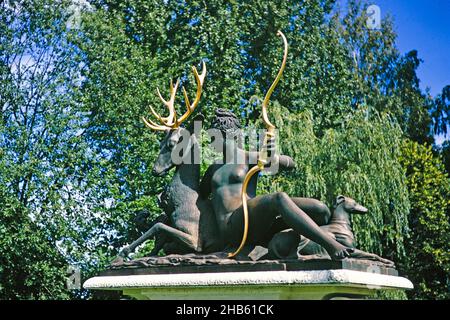 'De vilande Diana', die ruhende Diana, Skulptur des Künstlers Jean Goujon, Stockholm, Schweden 1970 Stockfoto