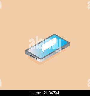 Isometrisches Smartphone-Modell-Konzept. vektordarstellung. Stock Vektor
