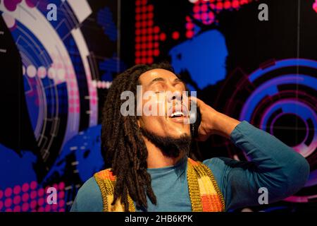 Bob Marley Wachsfigur im Madame Tussauds Museum in Istanbul. Bob Marley war ein jamaikanischer Sänger, Songwriter und Musiker. Stockfoto