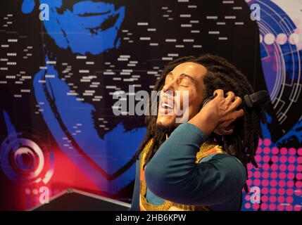 Bob Marley Wachsfigur im Madame Tussauds Istanbul. Bob Marley war ein jamaikanischer Sänger, Songwriter und Musiker. Stockfoto