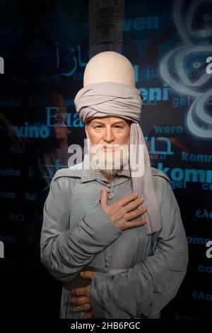 Mevlana Wachsfigur bei Madame Tussauds Istanbul. Stockfoto