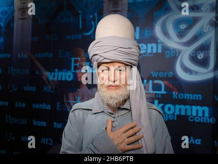 Mevlana Celaleddin Rumi Wachsfigur im Madame Tussauds Istanbul. Stockfoto