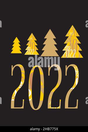 2022 Happy New Year Gold Logo Text Design. Vektorgrafik Stock Vektor