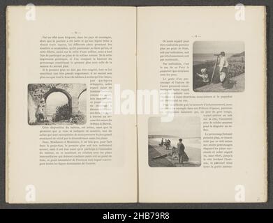Junge vor einer Ruine auf einem Hügel, Hersteller: Anonym, c. 1886 - in oder vor 1896, Papier, Druck, Kollotyp, Höhe 52 mm × Breite 73 mm