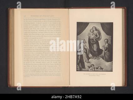 Fotoreproduktion der Sixtinischen Madonna von Raphael, der Madonna di San Sisto.- von Raphael, anonym, nach: Rafaël, c. 1860 - in oder vor 1870, fotografischer Träger, Carbon-Druck, Höhe 125 mm × Breite 92 mm Stockfoto