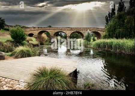 Historische Richmond Bridge in Richmond / Tasmanien. Stockfoto