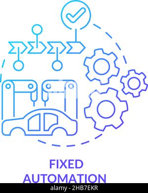 Symbol für das Konzept des blauen Gradienten für die Automatisierung wurde behoben Stock Vektor