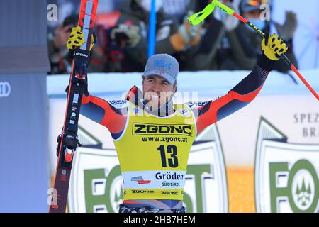 Saslong , Gröden, Italien, 17. Dezember 2021, KILDE Aleksander Aamodt (NOR) erster Platz während des FIS Ski World Cup#- Men & 39 2021;s Super-G - alpines Skirennen Stockfoto