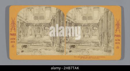 Ruinen der Vorhalle des Palais des Tuileries in Paris, Ensemble des ruines du vestibule, au Palais des Tuileries (Titel auf Objekt), Paris - 1870 1871 (Serientitel), anonym, Paris, in oder nach 23-Mai-1871, Karton, Albumendruck, Höhe 85 mm × Breite 170 mm Stockfoto