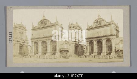 Fontana dell'Acqua Felice in Rom, Fontaine Termini in Rom (Titel auf Objekt), anonym, Rom, c. 1857 - c. 1859, Karton, Albumin-Print, Höhe 85 mm × Breite 170 mm Stockfoto