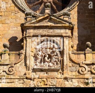 Architektonische Details, Kathedralkirche, Kathedrale Santa María de Sigüenza, Siguenza, Provinz Guadalajara, Spanien Stockfoto