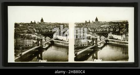 Ansicht von Paris, anonym, Paris, 1856 - 1890, Glas, Zegel Rand:, Schieber, Höhe 82 mm × Breite 170 mm Stockfoto