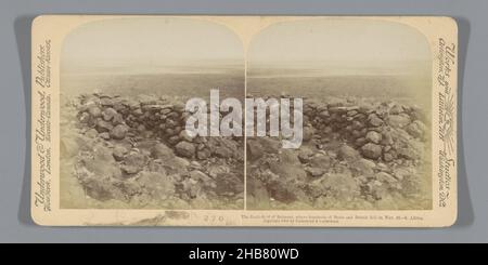 Schlachtfeld der Schlacht von Belmont, Südafrika, dem Schlachtfeld von Belmont, wo Hunderte von Buren und Briten am 23. November fielen - S. Africa (Titel auf Objekt), am 23. November 1899 fand hier die Schlacht von Belmont zwischen den Buren und den Briten statt., anonym, Herausgeber: Underwood und Underwood (auf Objekt erwähnt), Belmont, Verlag: New York (Stadt) (möglicherweise), 1900, Karton, Papier, Albumdruck, Höhe 88 mm × Breite 177 mm Stockfoto