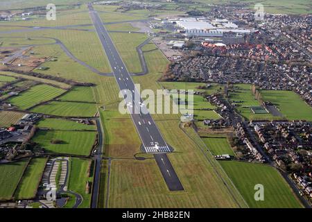 Luftaufnahme des Warton-Flugplatzes in Lancashire Stockfoto