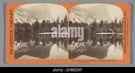 Ansicht von Mirror Lake, Mirror Lake and Reflections, Yo-Semite Valley, Mariposa County (Titel auf Objekt), Yo-semite Valley (Serientitel auf Objekt), anonym, Herausgeber: Thomas Housworth & Co. (Auf Objekt erwähnt), Mirror Lake, Verlag: San Francisco, 1867 - 1886, Karton, Papier, Albumin-Druck, Höhe 87 mm × Breite 177 mm Stockfoto