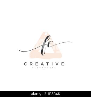FC Initial Letter Handschrift Logo handgezeichnete Vorlage Vektor, Logo für Schönheit, Kosmetik, Hochzeit, Mode und Business Art Stock Vektor