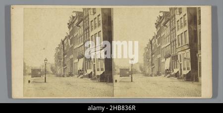 Rokin in Amsterdam, Rokin (Objekttitel), Vues de Hollande. Amsterdam (Serientitel auf Objekt), Pieter Oosterhuis (zugeschrieben), Amsterdam, 1855 - 1870, Karton, Papier, Albumin-Print, Höhe 82 mm × Breite 176 mm Stockfoto