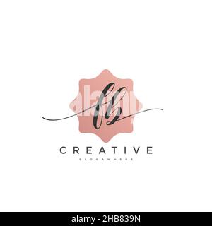 FB Initial Letter Handschrift Logo Handgezeichnete Vorlage Vektor, Logo für Schönheit, Kosmetik, Hochzeit, Mode und Business Art Stock Vektor