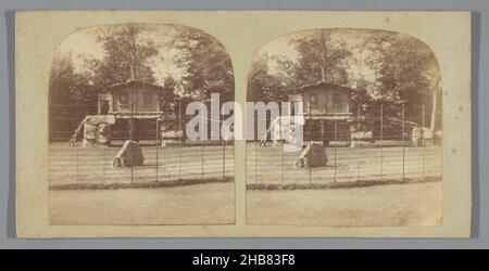 Tierheim in Artis, Amsterdam, anonym, Amsterdam, 1857 - 1863, Karton, Papier, Albumin-Print, Höhe 85 mm × Breite 171 mm Stockfoto