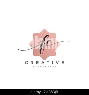 FC Initial Letter Handschrift Logo handgezeichnete Vorlage Vektor, Logo für Schönheit, Kosmetik, Hochzeit, Mode und Business Art Stock Vektor