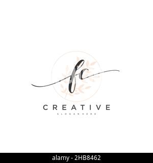 FC Initial Letter Handschrift Logo handgezeichnete Vorlage Vektor, Logo für Schönheit, Kosmetik, Hochzeit, Mode und Business Art Stock Vektor