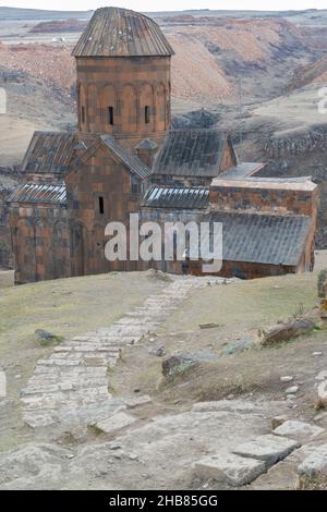 Die Kirche des heiligen Gregor von Tigran ehrt in der zerstörten mittelalterlichen armenischen Stadt Ani, die heute in der türkischen Provinz Kars liegt. Stockfoto